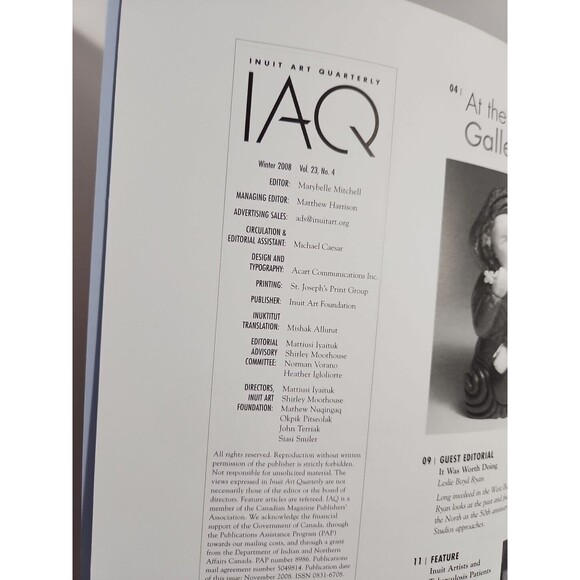 Inuit Art Quarterly (IAQ) – 2008, 4 Issues – Indigenous Canada Art Magazine - Picture 13 of 13